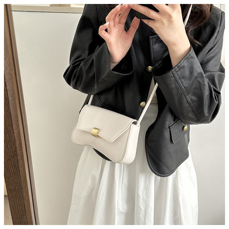 Trendy Women's Shoulder Crossbody Bag Small Square Bag2024Spring new style simple retro hand-held underarm bag