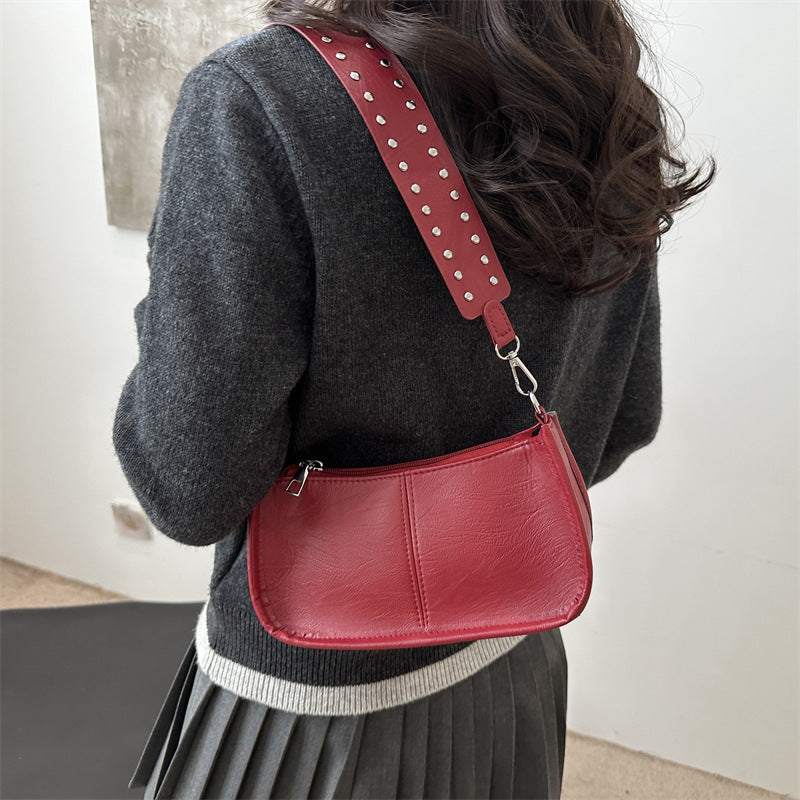 Crossbody Pouch2025Spring New Underarm Bag Niche Handbag Versatile Commuter Single Shoulder Underarm Rivet Women's Bag