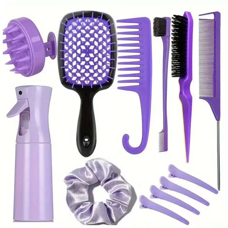 Manufacturer27Hair Washing Brush Scalp Massage Spray Bottle Dispenser Hollow Comb Styling Smooth Hair Comb Hairdressing Set