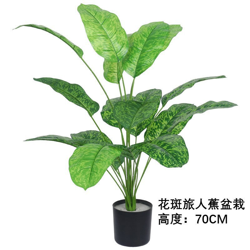 Cross-Border Nordic Large Living Room Decoration Bedroom Floor Fake Tree Bionic Traveler Banana Ficus Lyrata Potted Plant Artificial Green Plant