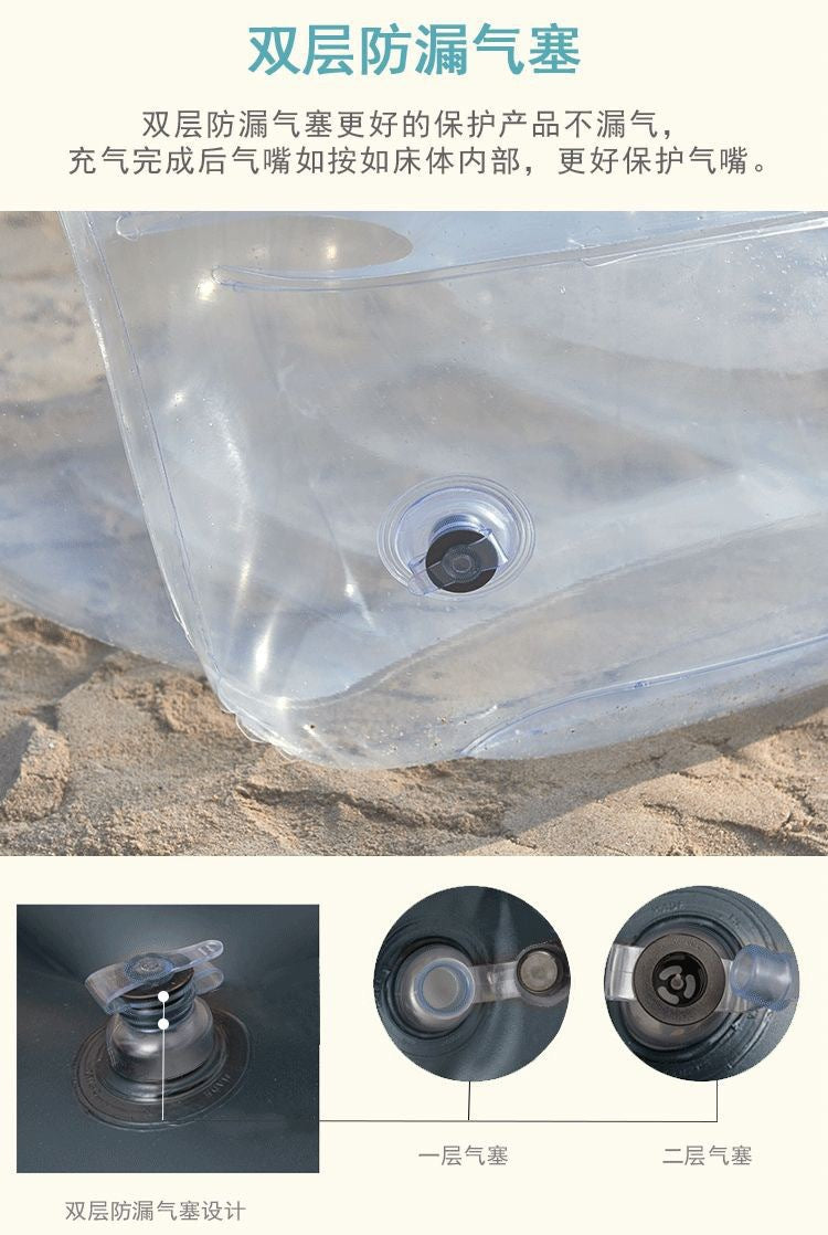 In Stock Transparent Sofa PVC Inflatable Sofa Camping Inflatable Lazy Recliner Single Seat Stuffable Doll Stool