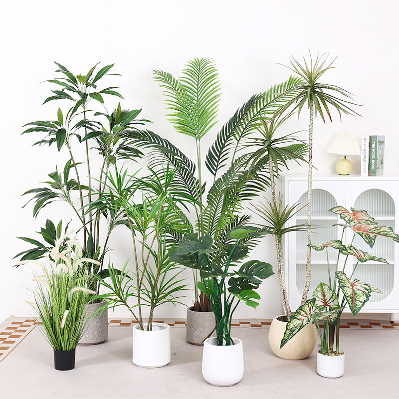 Cross-Border Nordic Large Living Room Decoration Bedroom Floor Fake Tree Bionic Traveler Banana Ficus Lyrata Potted Plant Artificial Green Plant