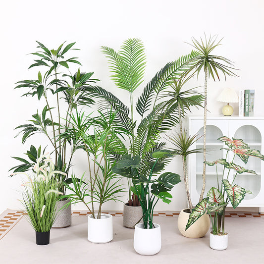 Cross-Border Nordic Large Living Room Decoration Bedroom Floor Fake Tree Bionic Traveler Banana Ficus Lyrata Potted Plant Artificial Green Plant