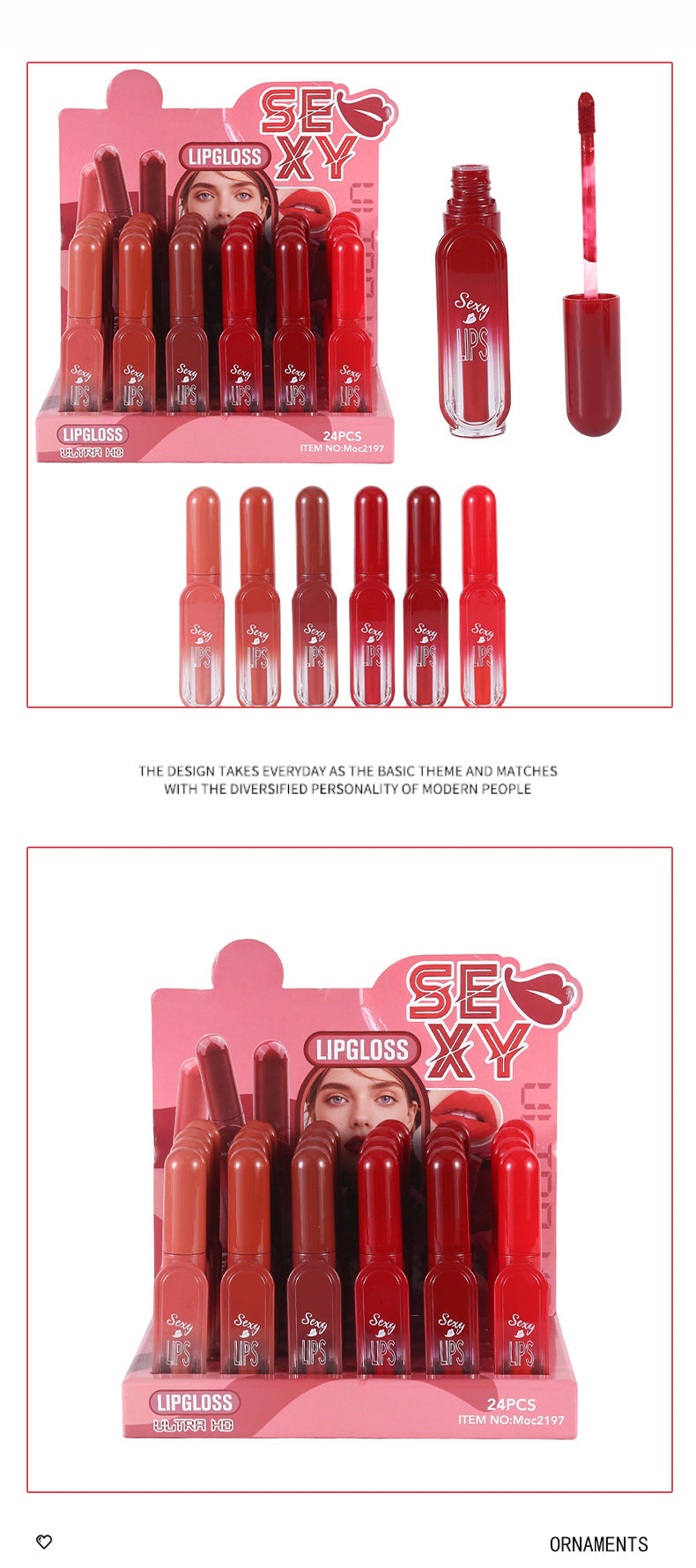 New Lip Gloss Six-color Lip Gloss Multi-color Optional Create Sexy Lip Makeup Color Rendering Long-lasting Waterproof Color Lifting