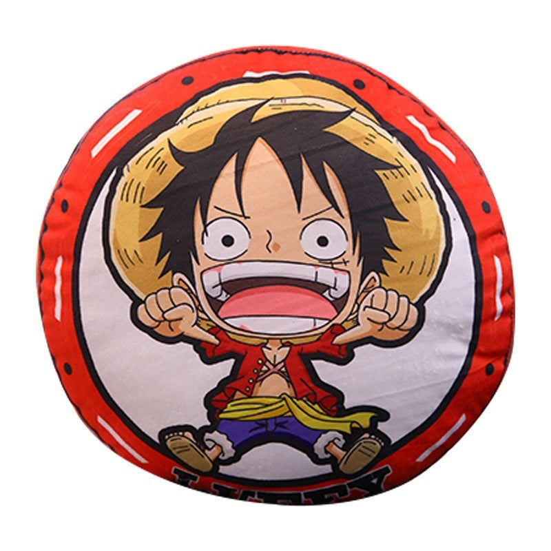 New One Piece Round Pillow Anime Merchandise Luffy Chopper One Piece Double-Sided Print Nap Cushion In Stock