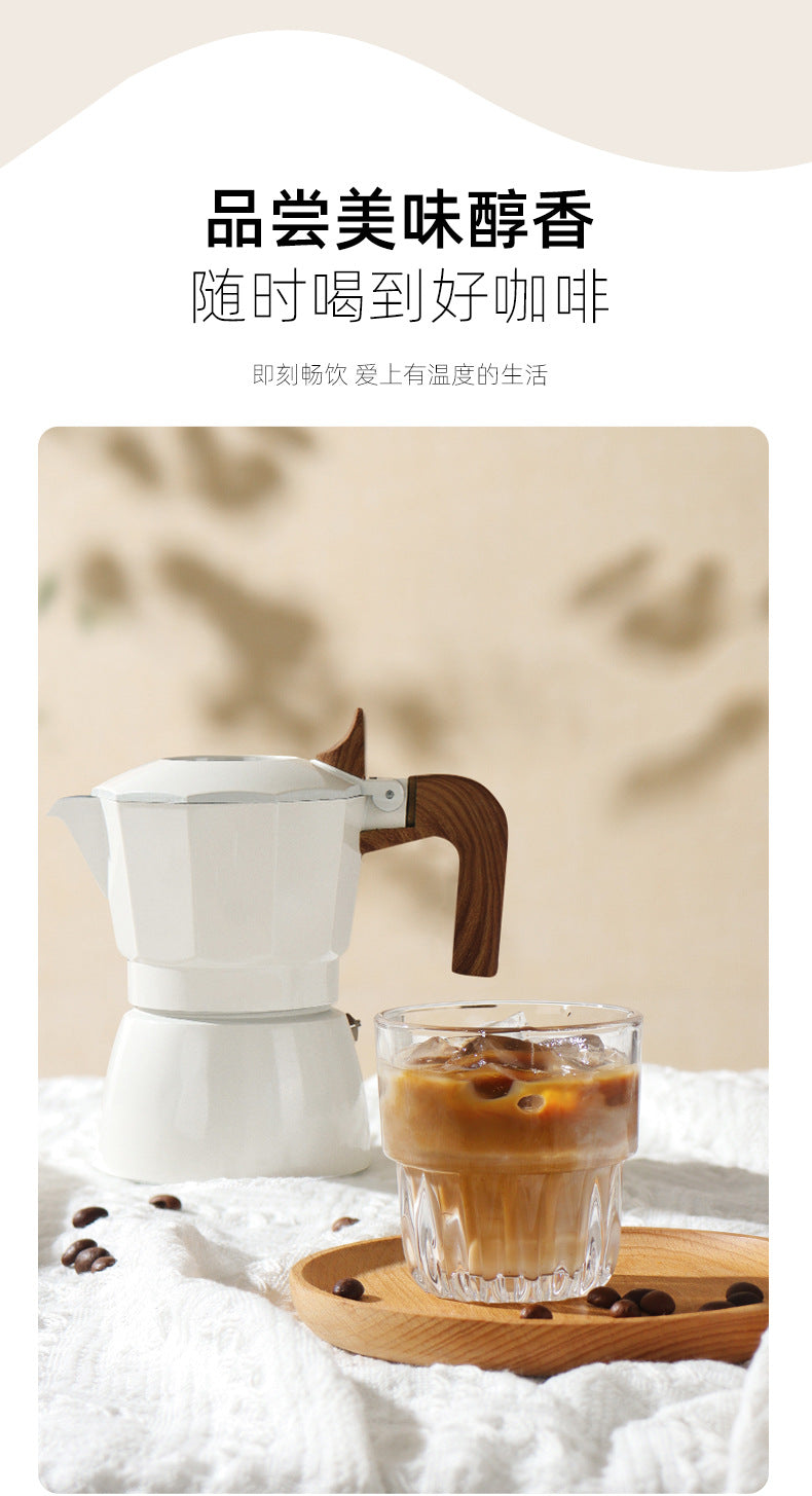 Moka Pot Home Use Small Coffee Pot Coffee Brewing Set Double Valve Hand Brew Pot Espresso Extraction Italian Coffee Machine