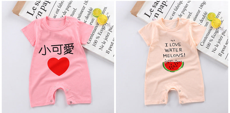 Spring and Summer New Baby Short Sleeve Romper Summer Spring Autumn Thin Newborn Romper a Newborn Short Sleeve Romper A Class