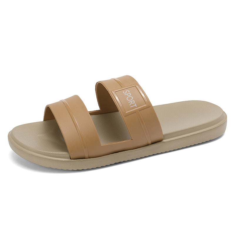 Men's New Summer Thick-Soled Slippers One-Word Outdoor Casual Comfortable Fashion Non-Slip Wear-Resistant Beach Shoes Soft