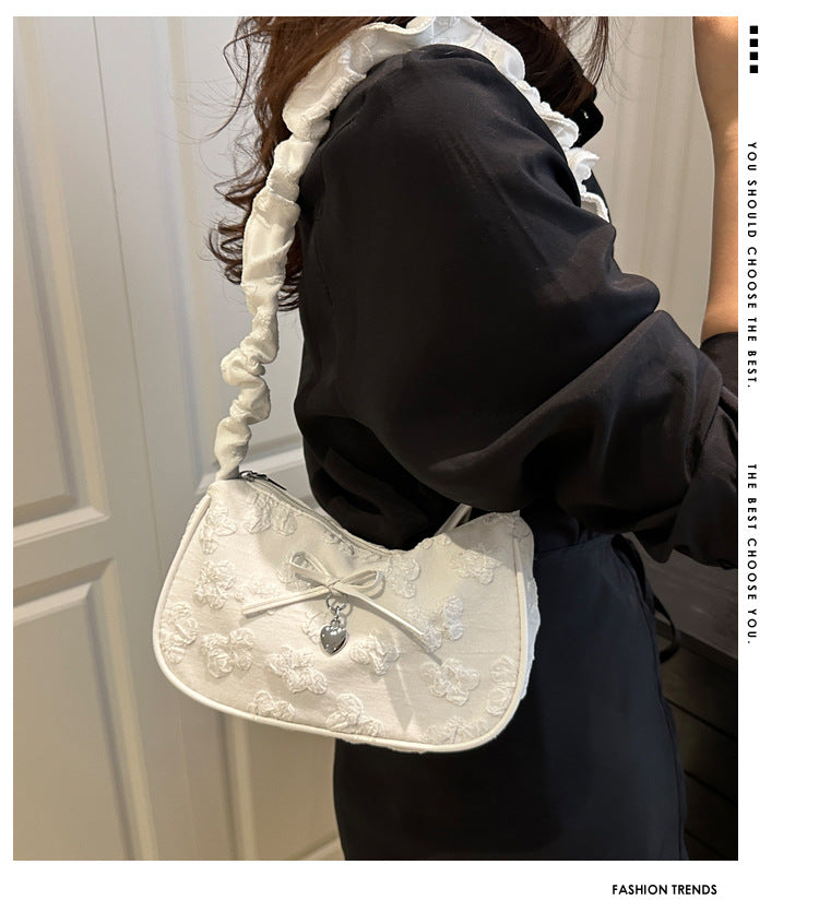 French Niche Bag for Women2025Summer New Fashion ins Sweet Cool Girl Versatile Fashion Single Shoulder Bag Underarm Bag