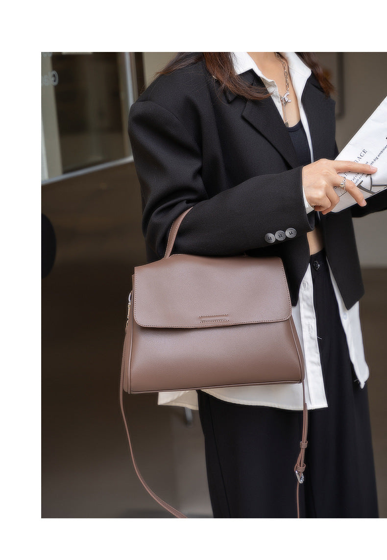 Cross-border Tote Bag for Women2024Summer new soft leather large capacity niche high-end genuine leather single shoulder crossbody bag
