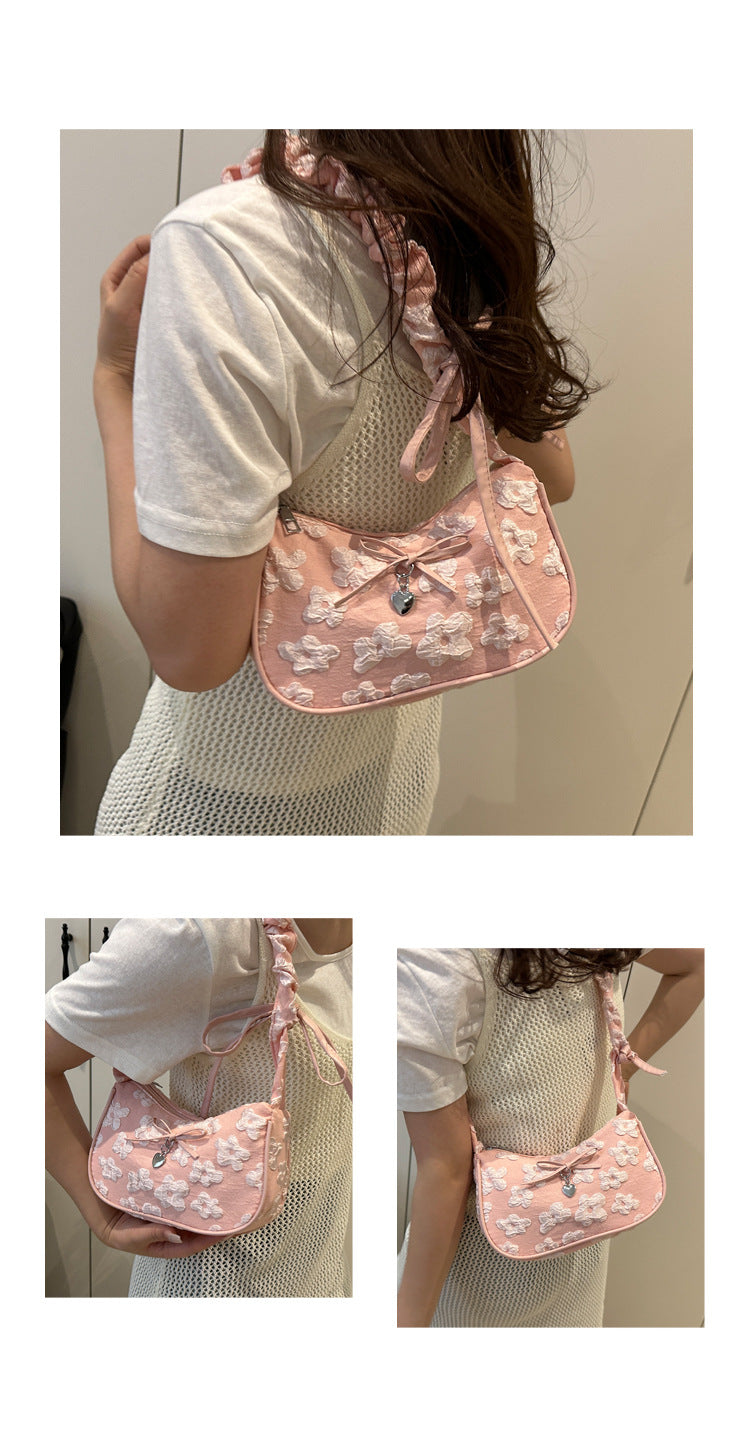 French Niche Bag for Women2025Summer New Fashion ins Sweet Cool Girl Versatile Fashion Single Shoulder Bag Underarm Bag