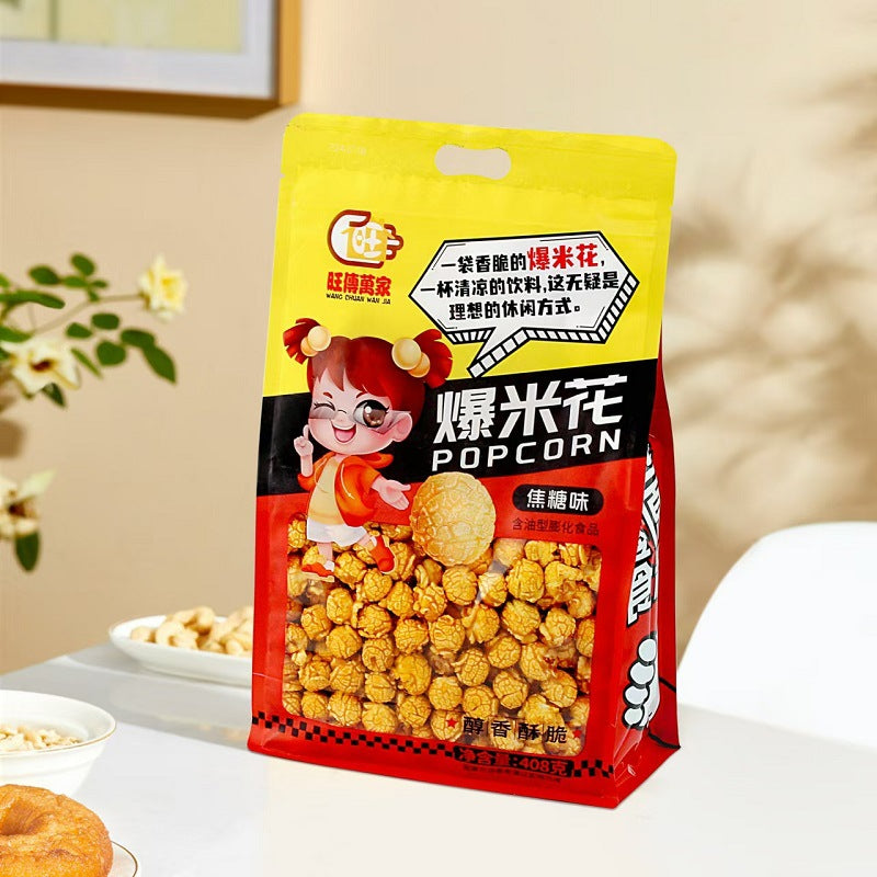 Prosperous to All Families408Gram Bagged Popcorn Caramel Flavor Cream Flavor Mixed Fruit Flavor Snacks Puff Pastry