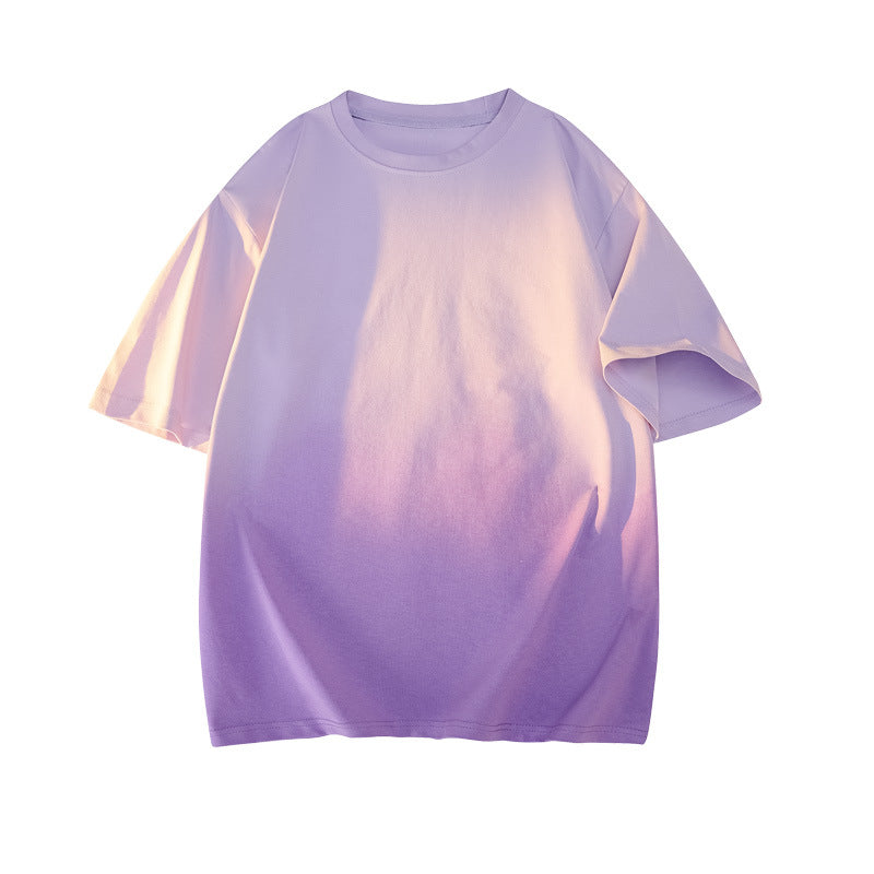 Modal Cotton Short Sleeve T Men's Summer New Gradient Color Loose Round Neck Shirt t Trendy Versatile Fashionable Shirt