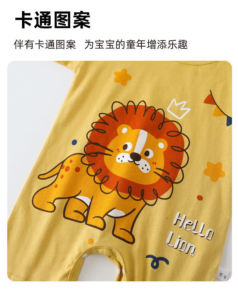 Summer New Infant Crawling Suit Pure Cotton Korean Version Thin Boys' Short Sleeve Girls' One-Piece Romper