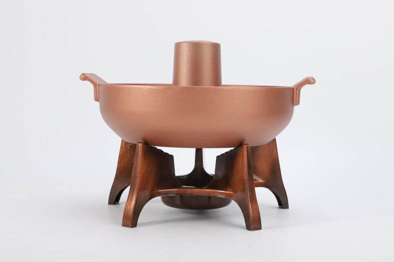 Old Beijing Shabu-Shabu Thickened Charcoal Elephant Trunk Hot Pot Solid Wine Utensils Clear Soup Hot Pot Classic Traditional Style Cooking Hot Pot