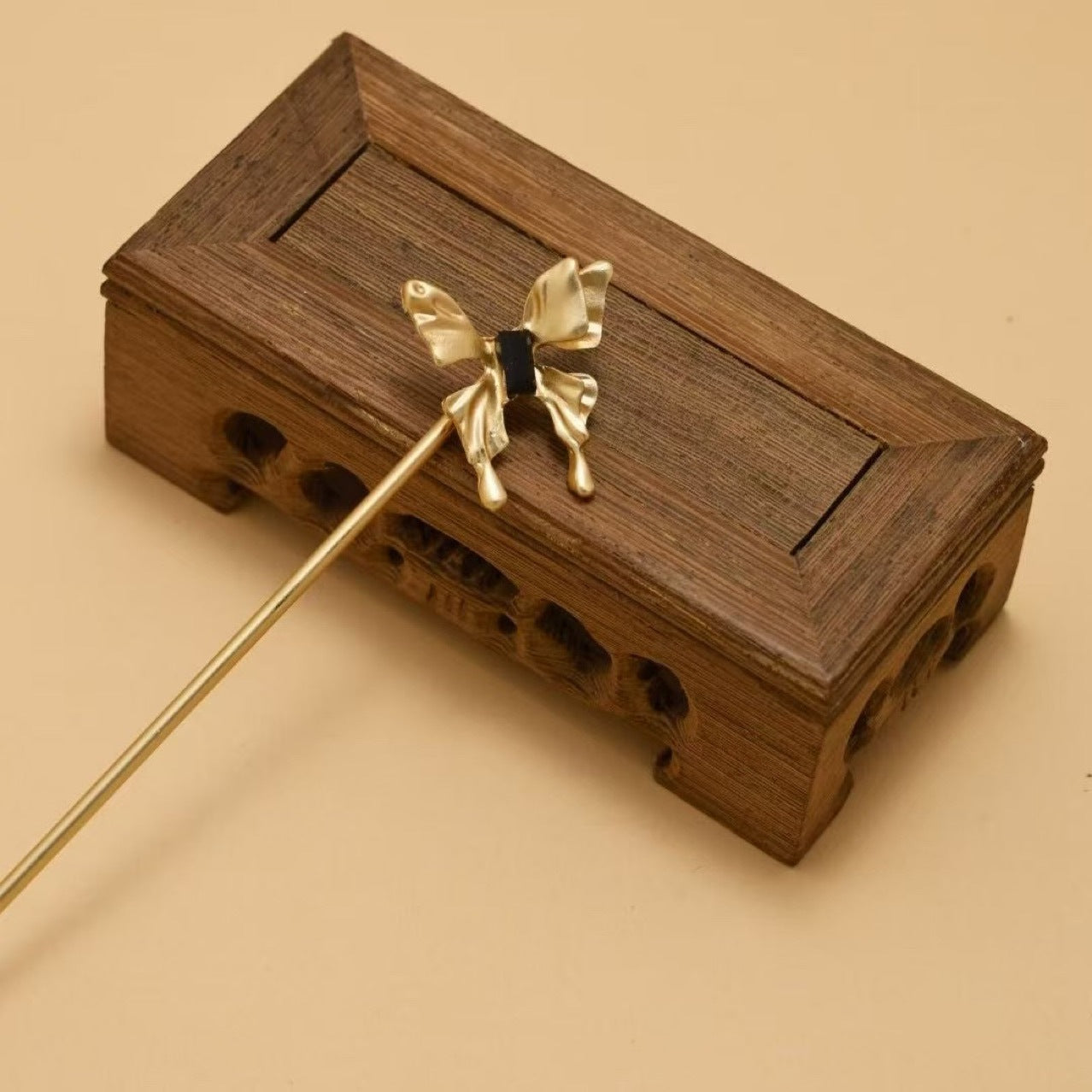 Ginkgo Leaf Hairpin Vietnam Gold-Plated Vintage Hairpin Hanfu Cheongsam Ancient Style Hair Accessories Wholesale