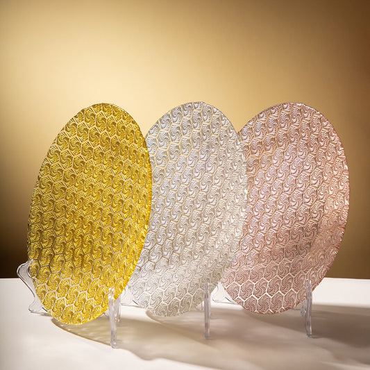 Western-style Glass Dinner Plate charger plate Wedding Banquet Decoration Plate High-Value Fruit Plate13inch pad plate