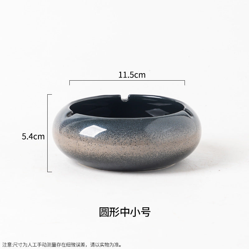 Large Ashtray Creative Personality Ceramic Ashtray Home Retro Chinese Style Living Room Light Luxury Office Trendy Ashtray