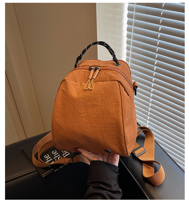 Cross-Border New Japanese Style Shell Small Backpack for Women, Commuting Versatile Crossbody Shoulder Bag, Fashionable Casual Mini Backpack