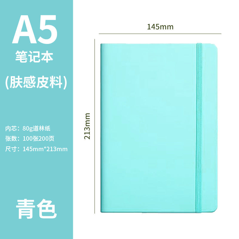 Cross-Border A5Custom Strap Notebook Simple Thickened Hardcover Business Office Journal Wholesale Printable LOGO