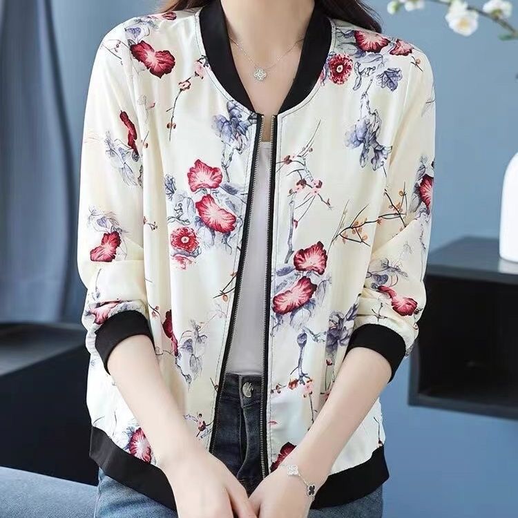 Cardigan Sweatshirt Jacket Women Baseball Jacket Loose Versatile Embroidery V Lazy Style Couple's Collared Top