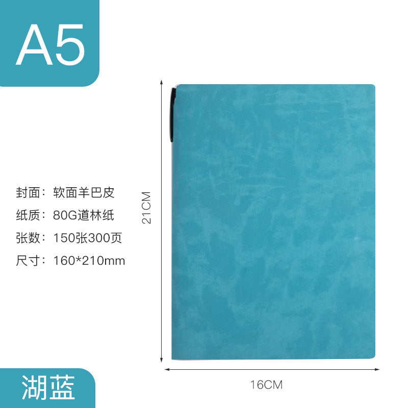 Custom Side Pen Slot Notebook logo Thickened Sheepskin Leather Notebook A5/A6Minimalist Business Journal