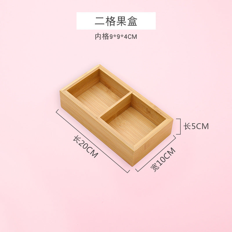 New Style Tea Brewing Tray with Four, Six, and Nine Grids for Fruit and Snacks, Bamboo Wooden Tray for Dried Fruits