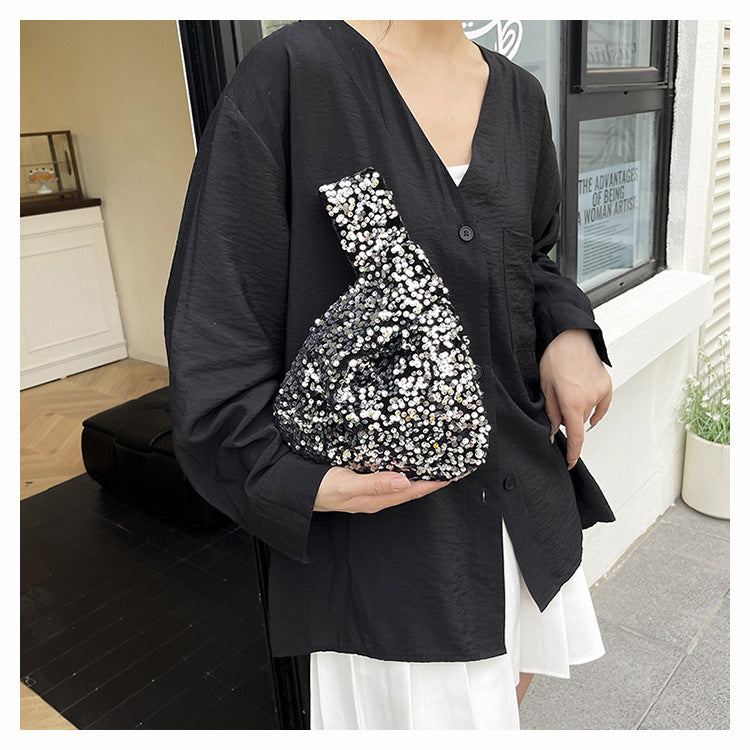 Fashion New Trendy Bag Niche Design Sequin Underarm Bag Trendy Niche Style High-End Single Shoulder Handbag