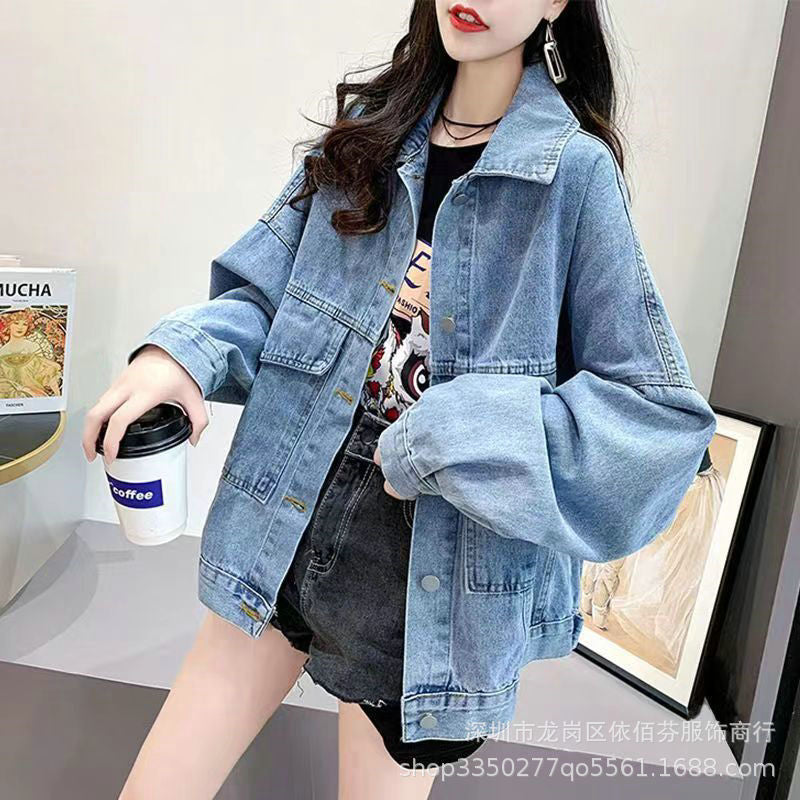 Spring and Autumn Foreign Trade Cross-Border Women's Denim Shirt Trendy Brand Korean Version Street Style Denim Top Women's Export Miscellaneous Denim Jacket