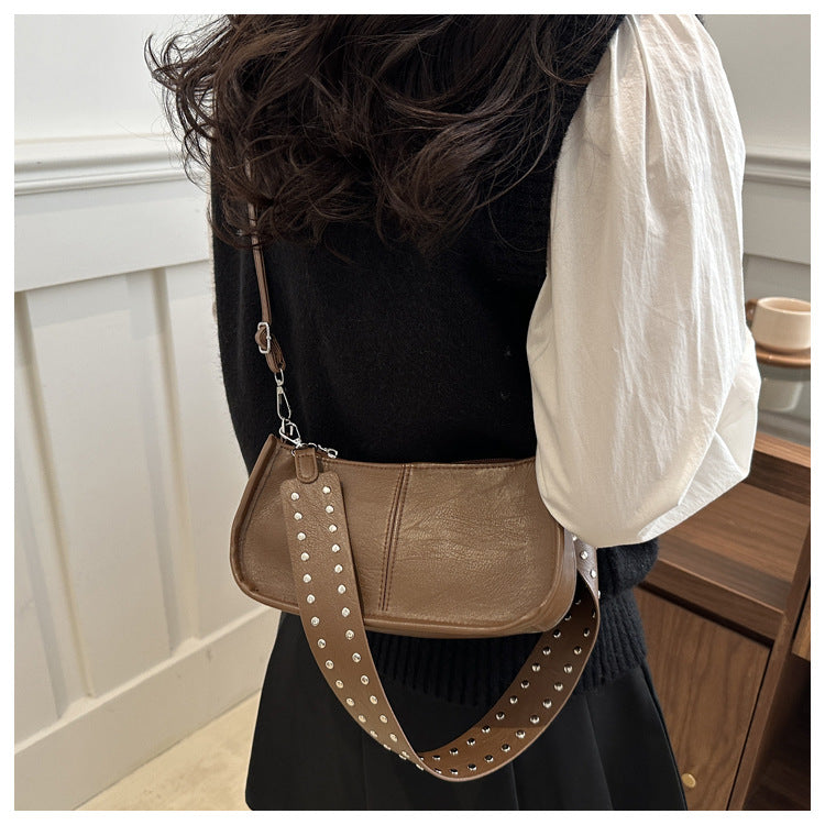 Crossbody Pouch2025Spring New Underarm Bag Niche Handbag Versatile Commuter Single Shoulder Underarm Rivet Women's Bag