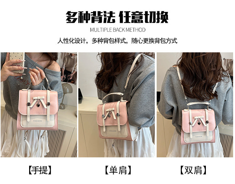 Single Shoulder Double Shoulder Women's Bag2025New Fashionable Girly Casual Multi-use Small Square Bag Spring Summer Hot-selling Women's Bag
