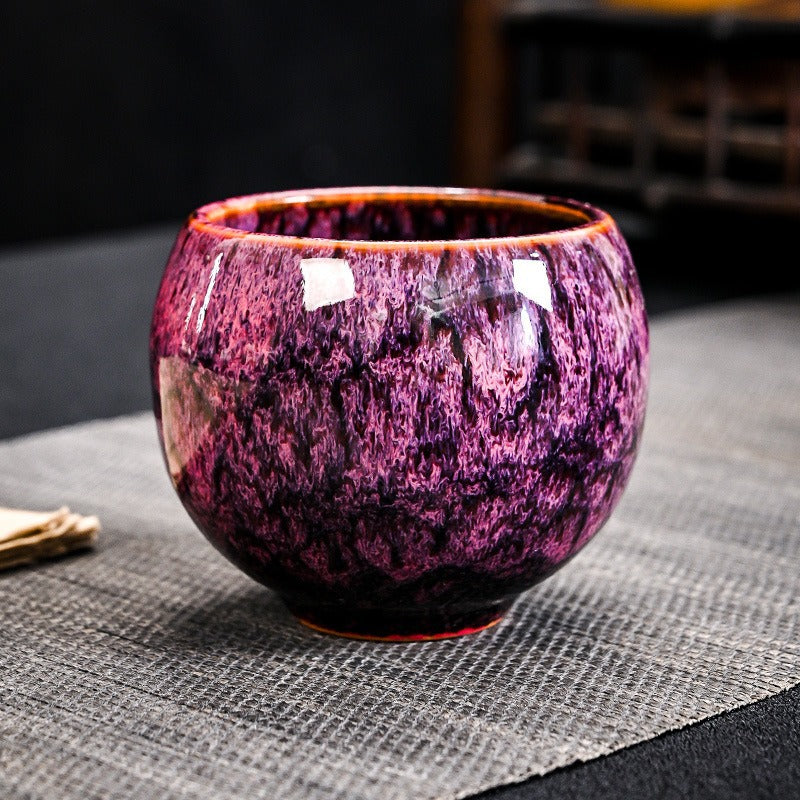 Kiln Change Five Elements Cup Kung Fu Tea Cup Large Capacity Exclusive Master Cup Tasting Cup Tea Bowl High-end Commemorative Tea Cup Gift Box