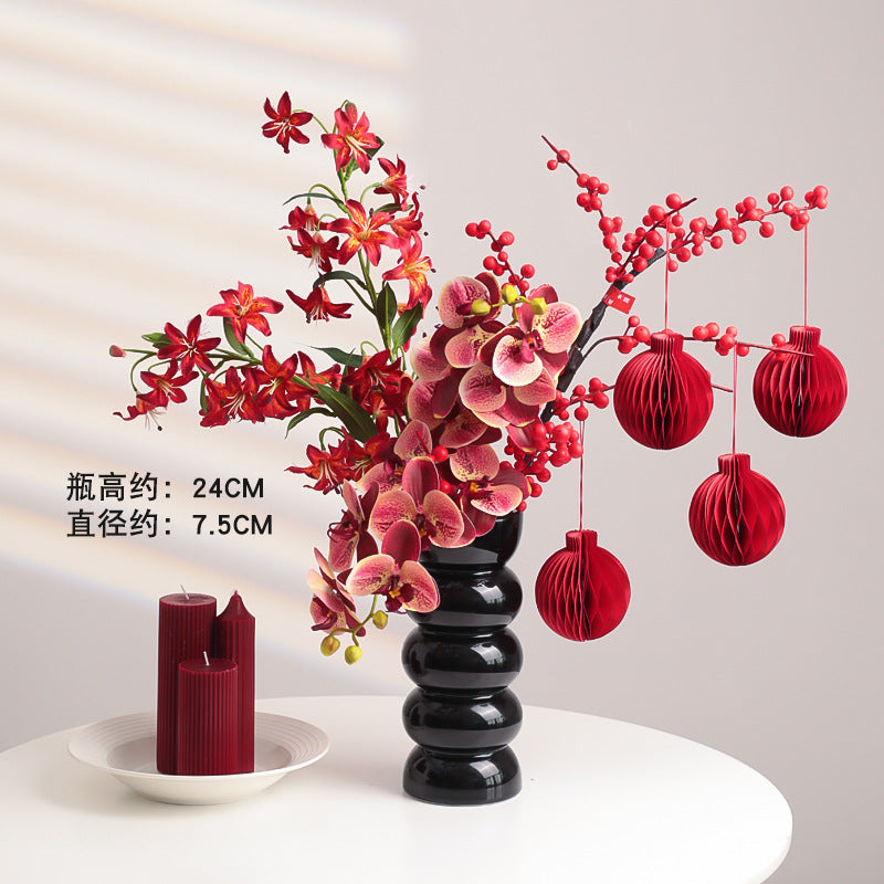 Wholesale Housewarming Gift Winter Green Red Fruit Artificial Flower Bouquet Decoration Ornament New Home Move-in Joy One Piece Dropshipping