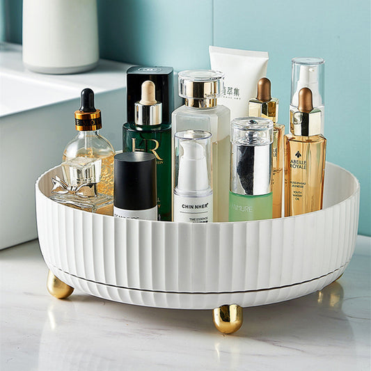 Cross-Border Rotating Spice Rack Multi-Functional Kitchen Desktop Storage Round Fruit Tray Cosmetic Storage Box
