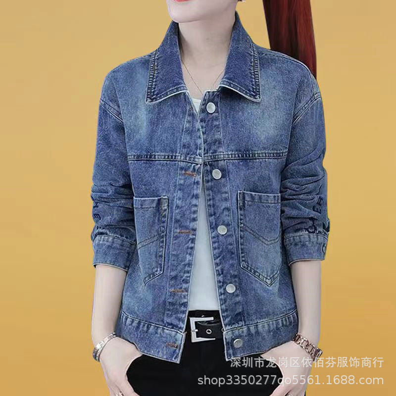 Spring and Autumn Foreign Trade Cross-Border Women's Denim Shirt Trendy Brand Korean Version Street Style Denim Top Women's Export Miscellaneous Denim Jacket