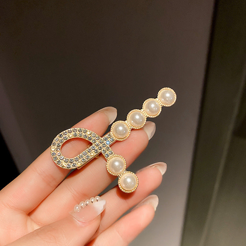 Pearl Large Star Clip Hair Clip Korea ins Fashionable Light Luxury Shark Clip Hair Claw Back of Head Side Hair Accessory for Women