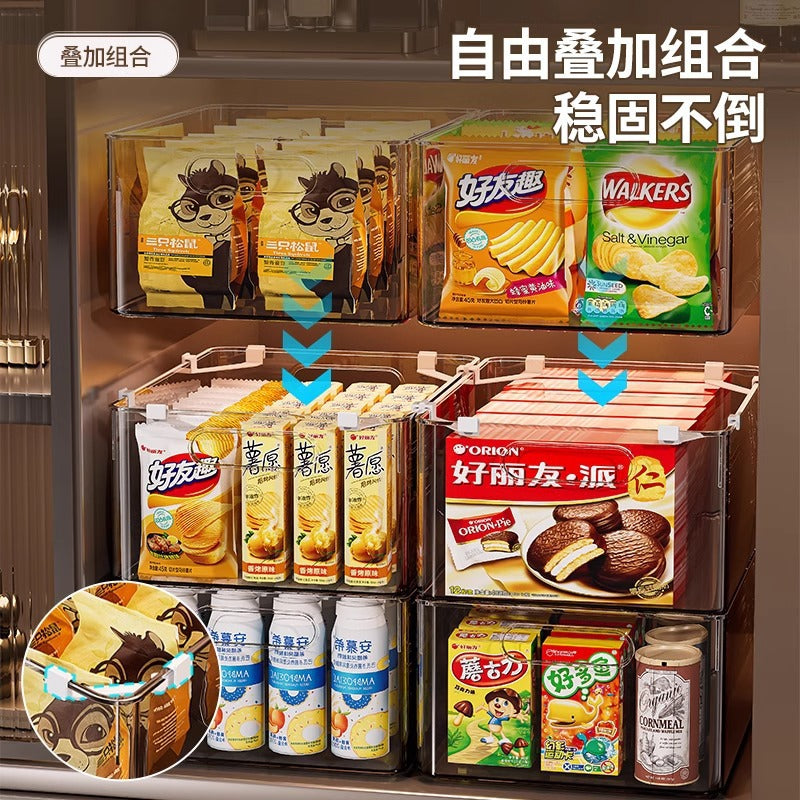 Storage Basket Desktop Snacks Miscellaneous Organizer Storage Box Cabinet Plastic Rectangular Transparent Acrylic Storage Box