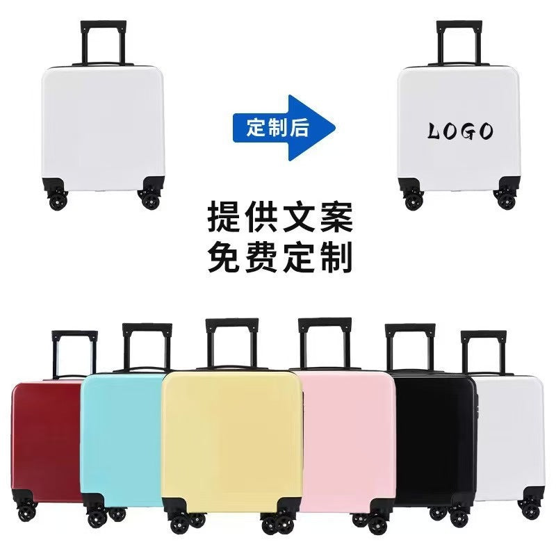 New181-inch Biscuit Children's Trolley Case Elementary School Student Luggage with Printed Words logo Cute male and female baby suitcase