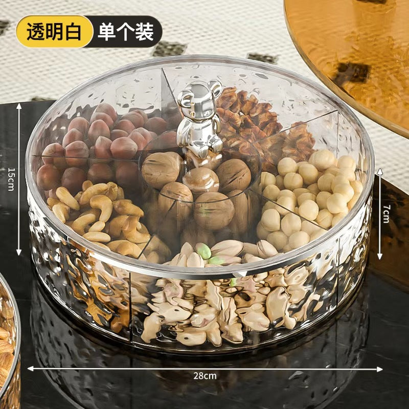 Dried Fruit Plate New Model for Living Room Coffee Table Home Use Light Luxury High-end Exquisite Compartmented Nut Candy Box Snack Display Tray