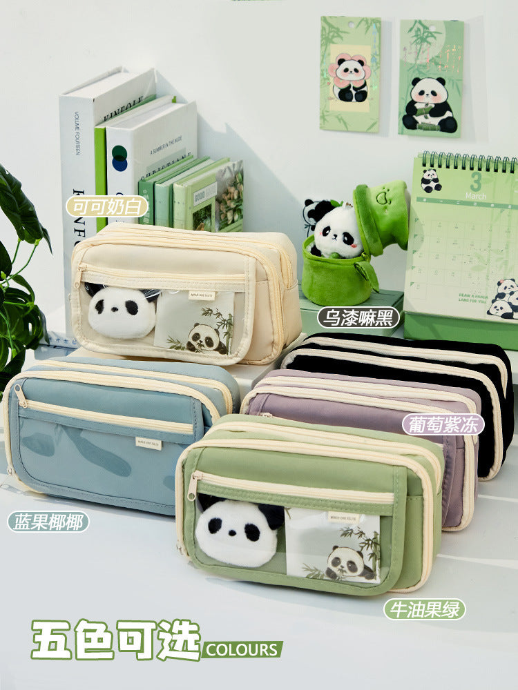 Large Capacity Pencil Case Kawaii Canvas Pencilcase School