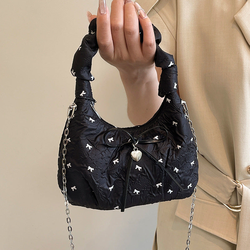 Korean Style Fashion Handbag for Women2025New Bow Crossbody Bag Versatile Parent-Child Cute Children's Bag