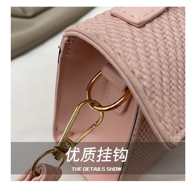 Bag2024New Fashion Small Square Bag Texture PU Handbag Retro Simple Shoulder Bag Trendy Versatile Crossbody