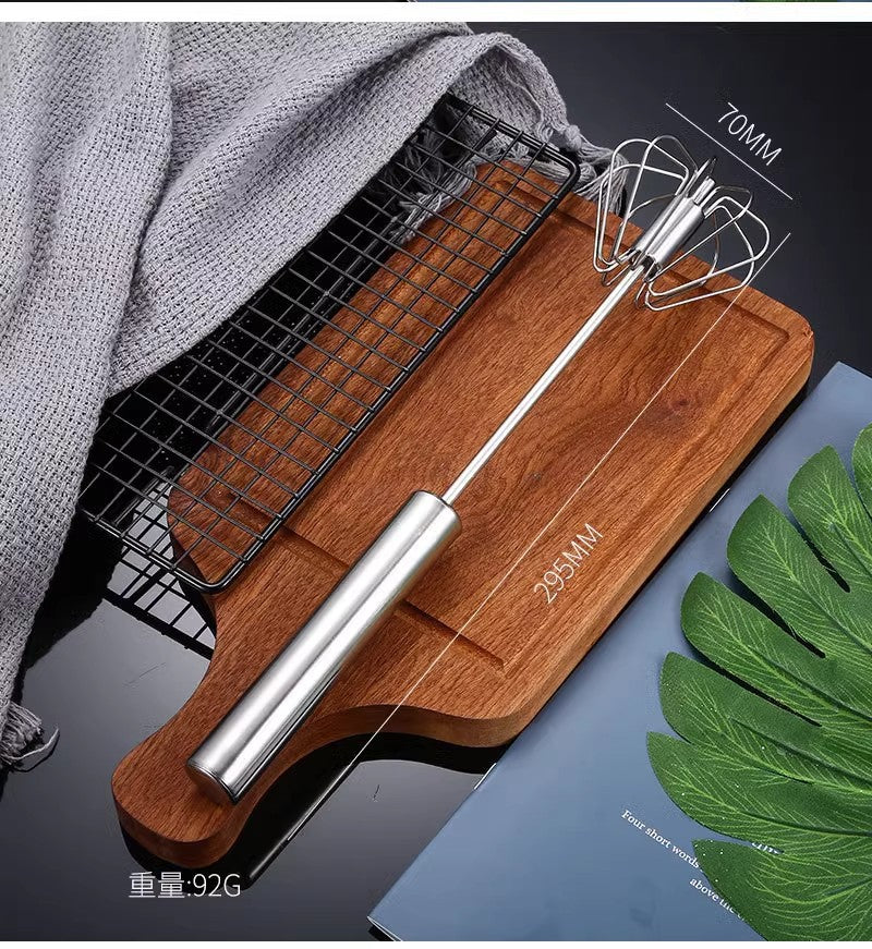 Egg Beater Stainless Steel Manual Semi-Automatic Household Egg Cream Whisk Mixer Baking Tool Plug-in Kitchen