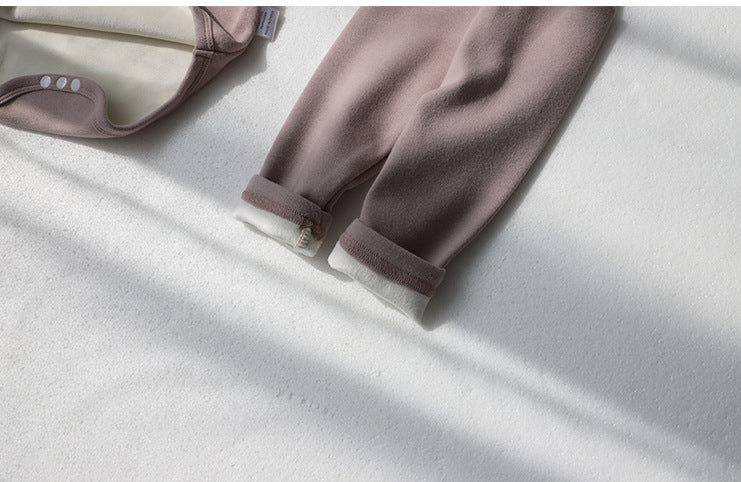 Baby Romper Spring and Autumn a High-Waist Belly Protection Pants Set Baby Spring and Autumn Triangle Romper Bodysuit Jumpsuit