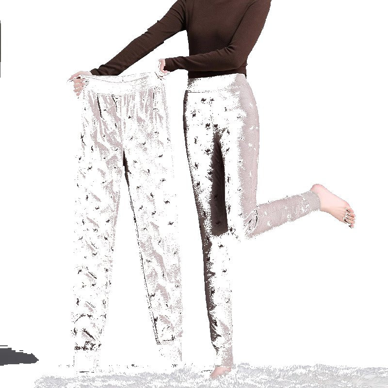 90 white duck down plus down down pants for women to wear winter high waist thickened leggings slimming inner liner Northeast warm pants