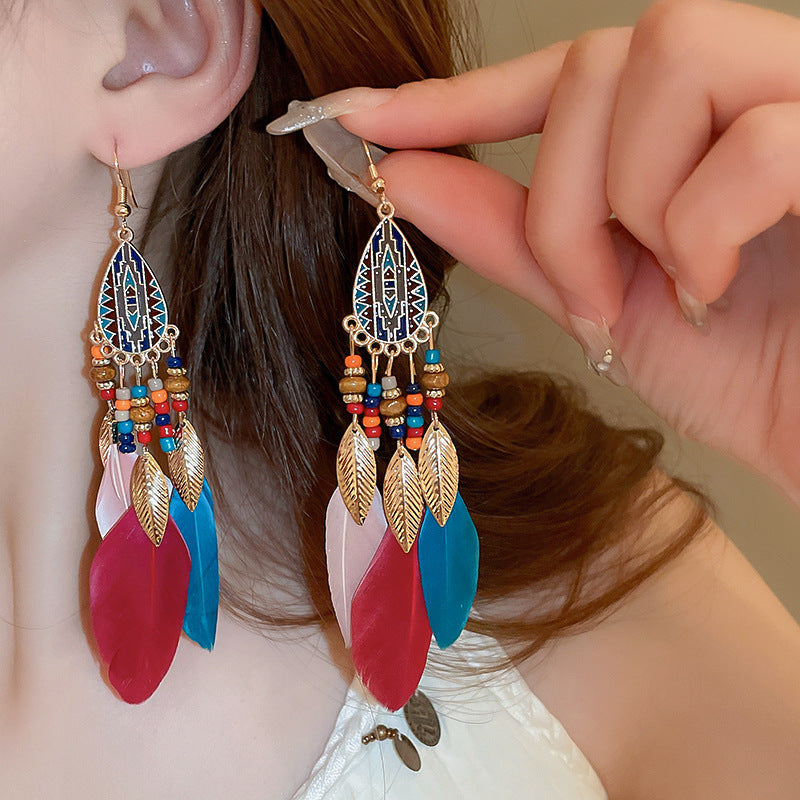 Bohemian Style Earrings for Women2025New Hot-Selling High-End Ethnic Style Unique Exaggerated Earrings Elegant Ear Jewelry