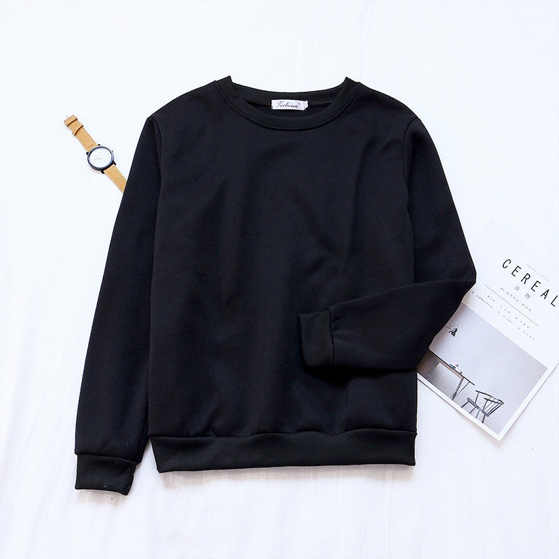 Base Layer Sweatshirt for Women, Autumn and Winter Loose Fit Lazy Style Hoodless Jacket, Thickened Couple Style, Korean Version, Class Uniform Wholesale
