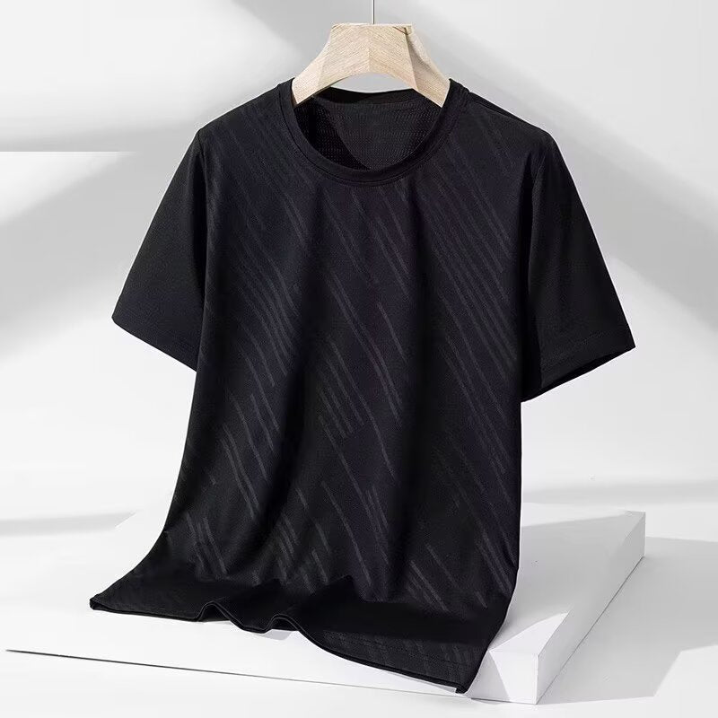 2025Men's Fashion Export New Short Sleeve t Summer Thin Mesh Half Sleeve Sports Quick-Dry Top1Delivery