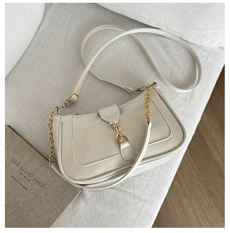 French Design Glossy Women2025Summer New Trendy Fashionable Elegant Single Shoulder Underarm Handbag for Women