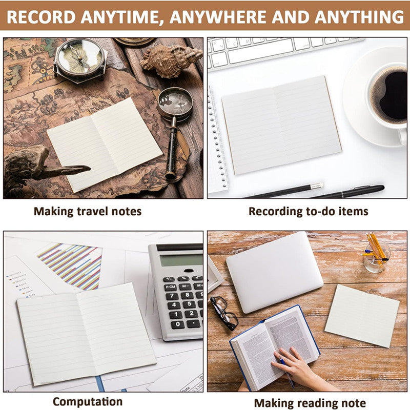 Mini Diary Pocket Notebook Journal Record Book Mini Diary64Open Black Exercise Book Kraft Paper